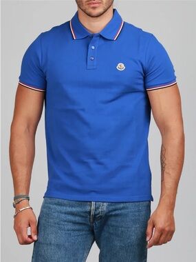 Moncler men’s bright blue polo size medium